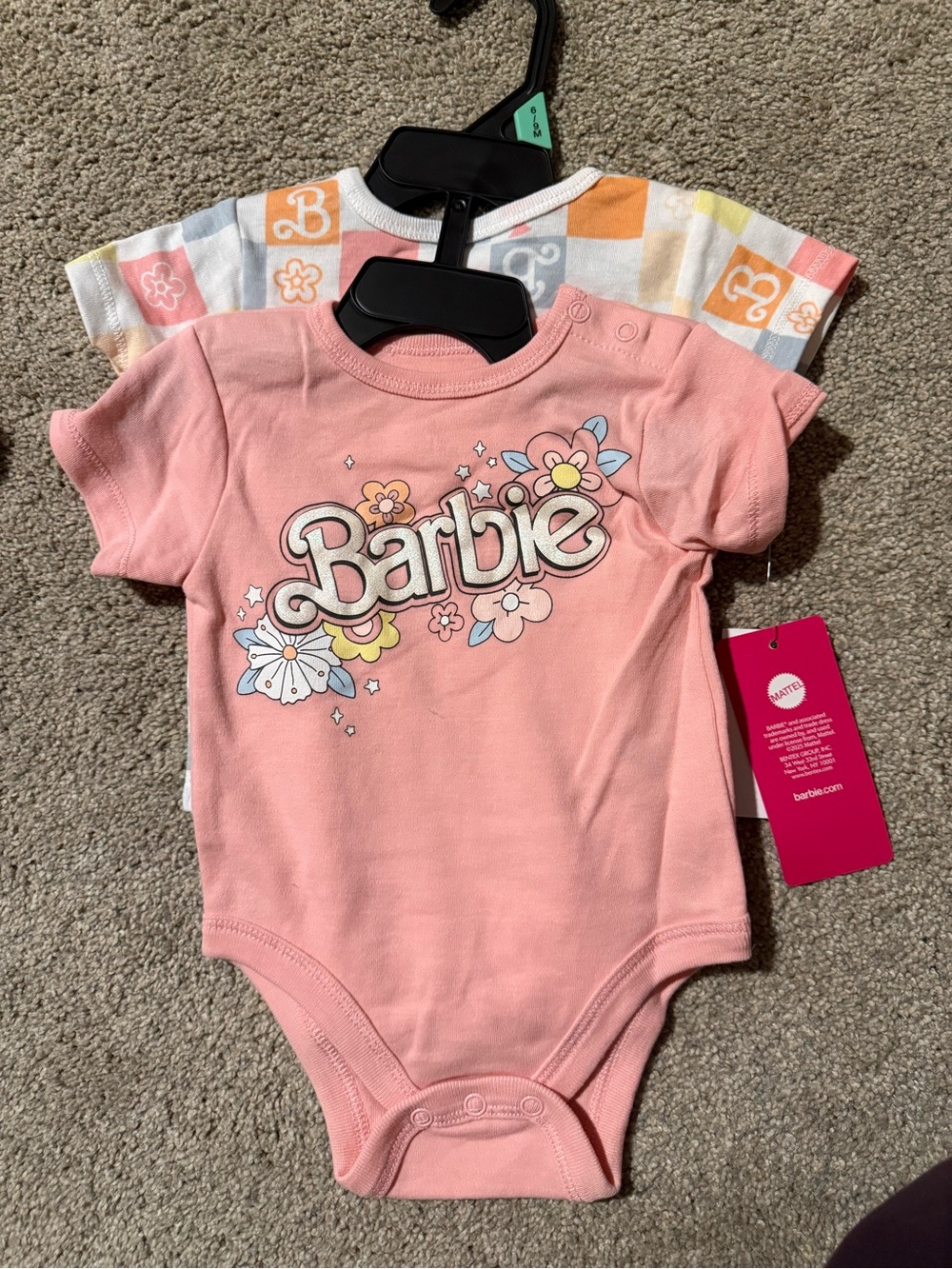 Barbie Pink onesie 2 pack, 6-9 months